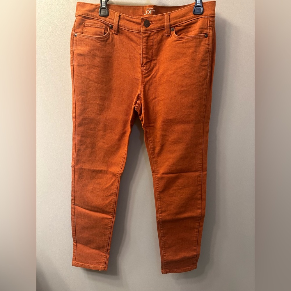 Ann Taylor LOFT Women's Orange Modern Skinny Jeans Size 10P